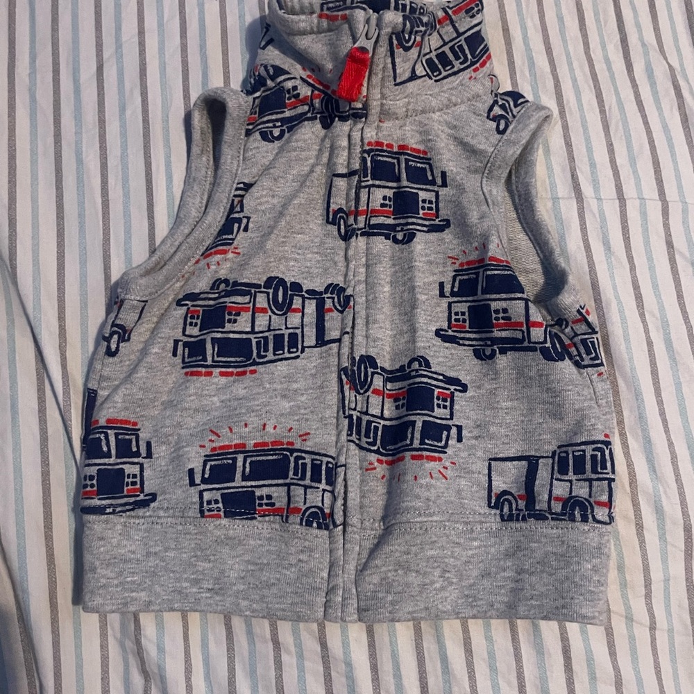 Carter's Gray Fire Truck Sleeveless Vest